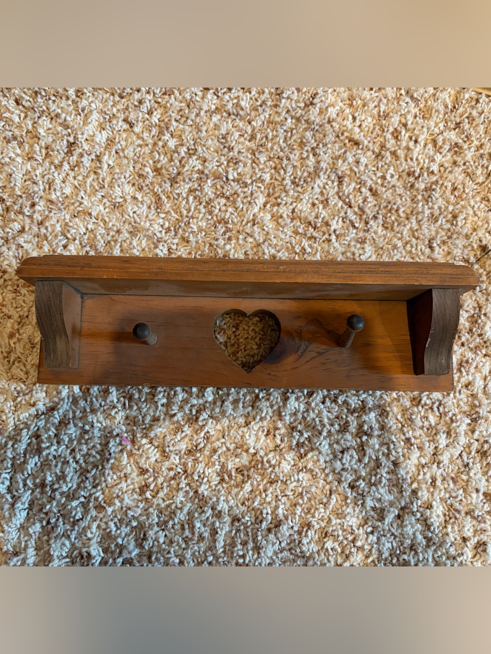 Vintage Mini wooden heart shelf